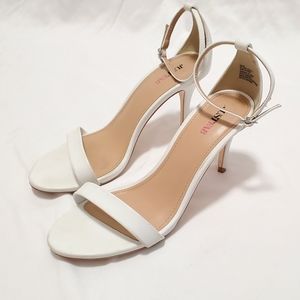 JustFab White Heeled Sandals